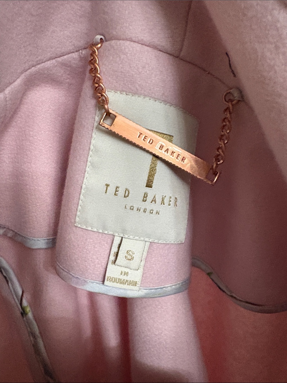 Ted Baker Pale Pink Cape Coat with Asymmetric Front - Picture 8 of 8